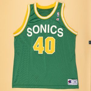 NBA Seattle Supersonics Shawn Kemp Champion Jersey 48